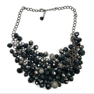 Black and bling statement necklace